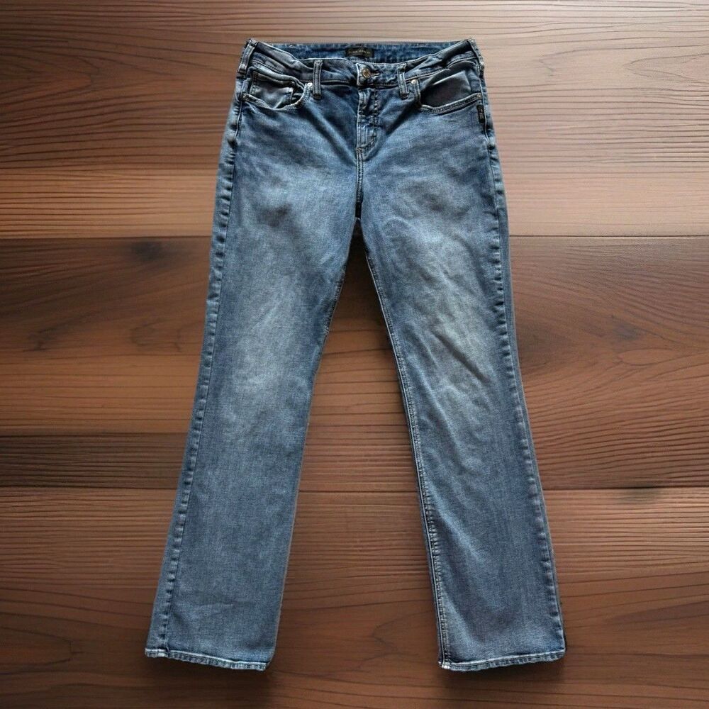 Silver Jeans Womens 33x33 (Fits 32x31.5) Light Wash Blue Denim Suki Slim Boot